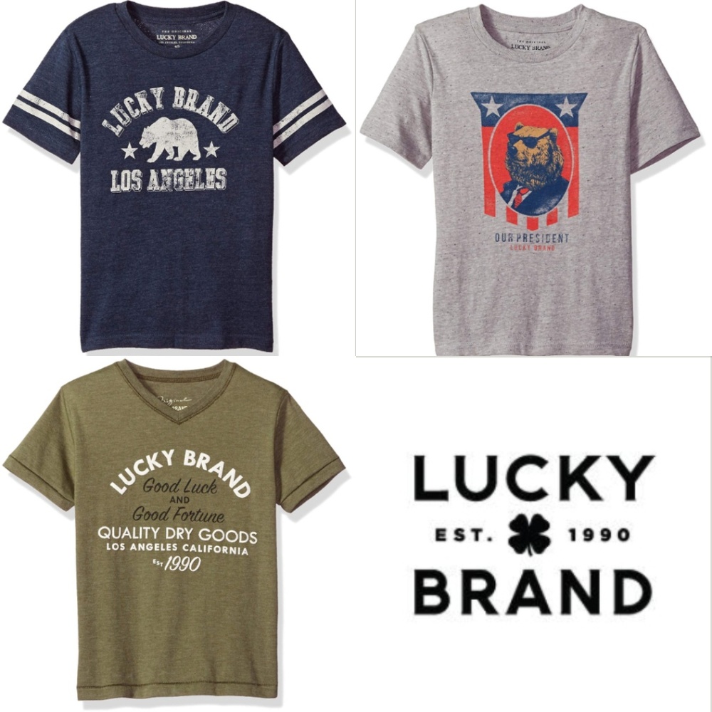 Lucky Brand Boys 2T Tee Short Sleeve Graphic T-Shirt Clothes Lot